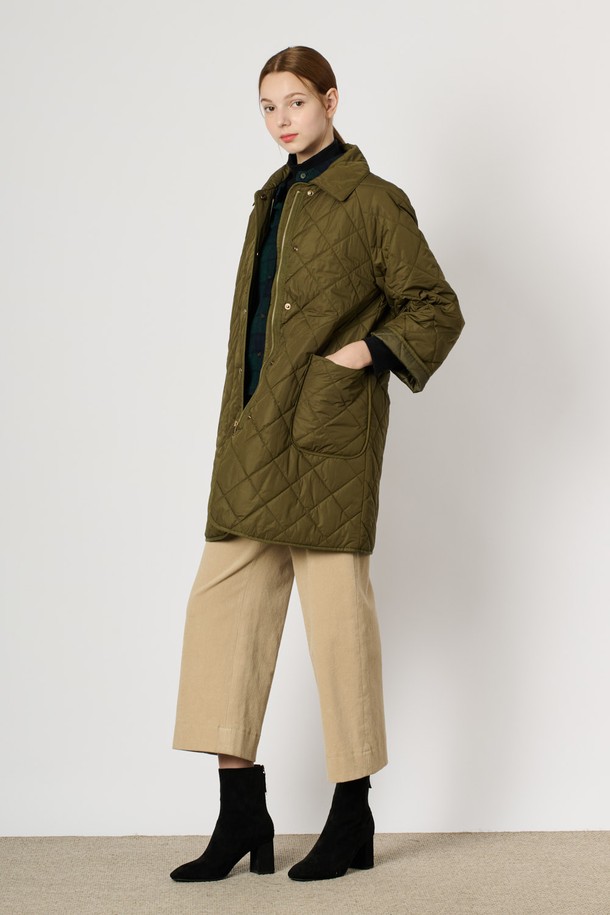 BCBG - 패딩 - [24WT] 퀼티드 패딩 점퍼 - KHAKI B4W9R12545