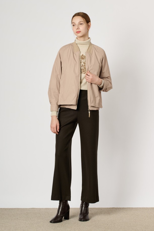 BCBG - 패딩 - [24WT] 후드 집업 더블 점퍼 - M BEIGE B4W9R15072