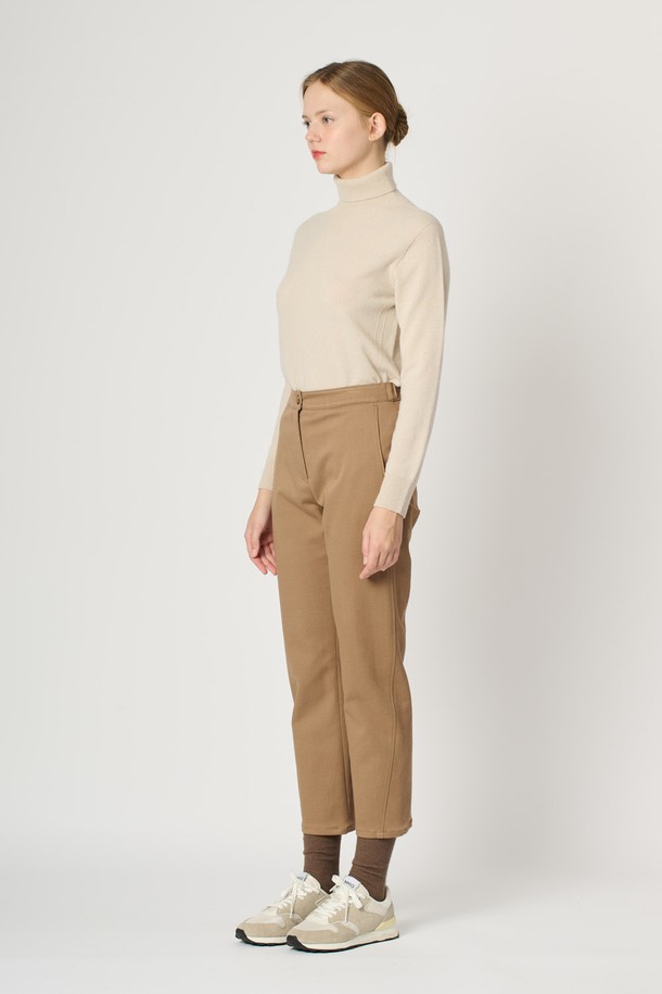 BCBG - 롱/미디팬츠 - [24WT] 백밴딩 테이퍼드 팬츠 - M BEIGE B4WBP38272