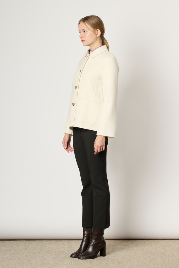 BCBG - 자켓 - [24WT] 울 핸드메이드 카라 자켓 - IVORY B4W9J12013