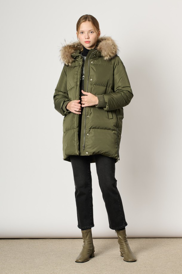 BCBG - 패딩 - [24WT] 라쿤 퍼 넥 다운 - KHAKI B4WAF84282