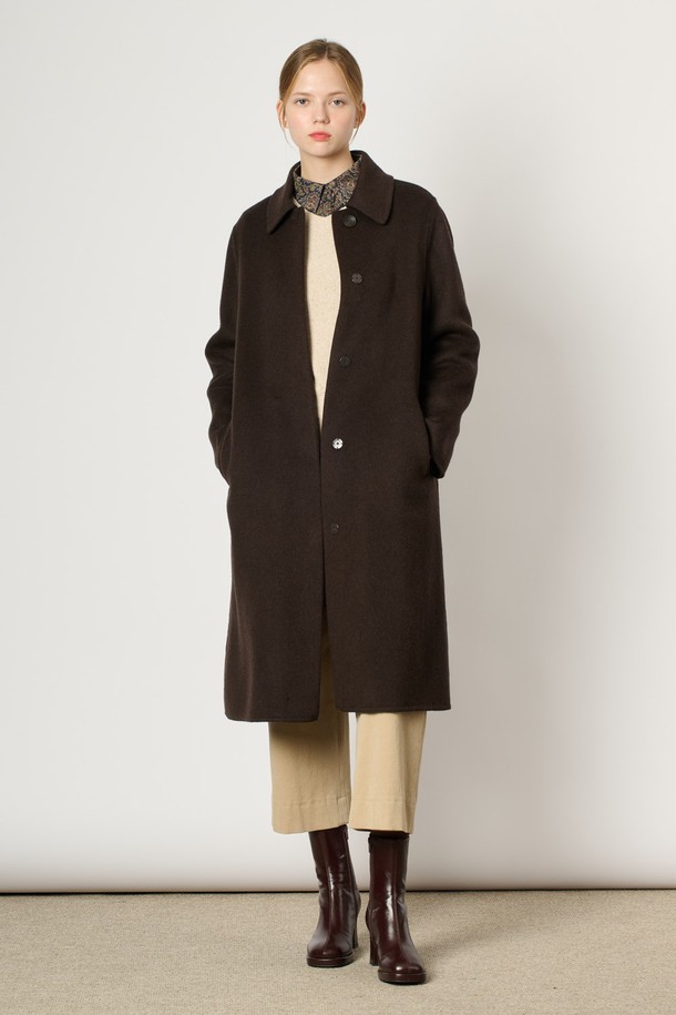 BCBG - 코트 - [24WT] 캐시미어 코트 - DARK BROWN B4WAH82075