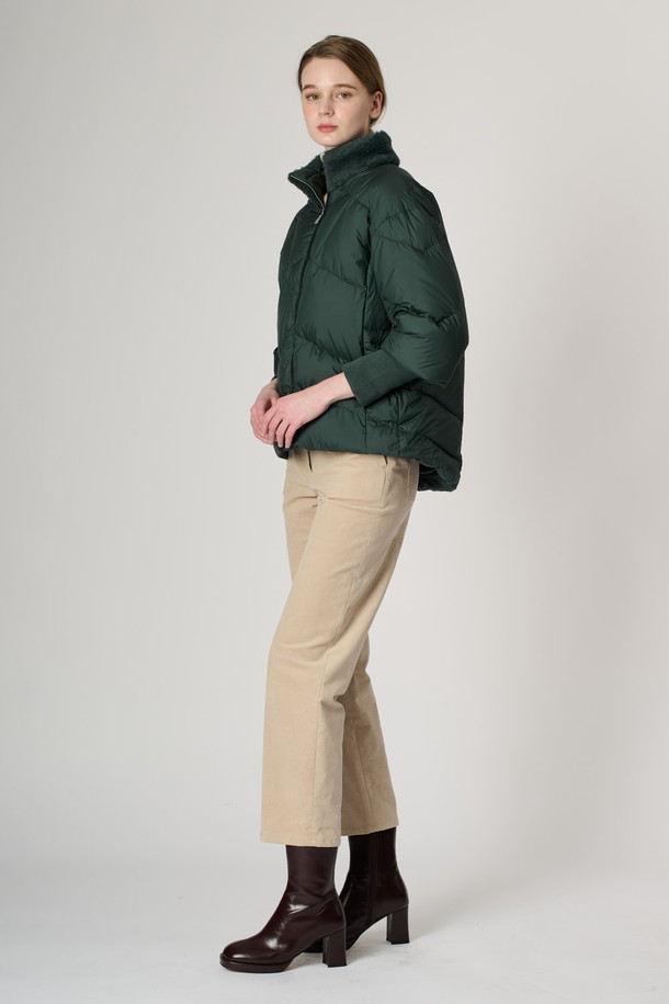 BCBG - 패딩 - [24WT] 양모블록 덕다운 - DARK GREEN B5S1G87543