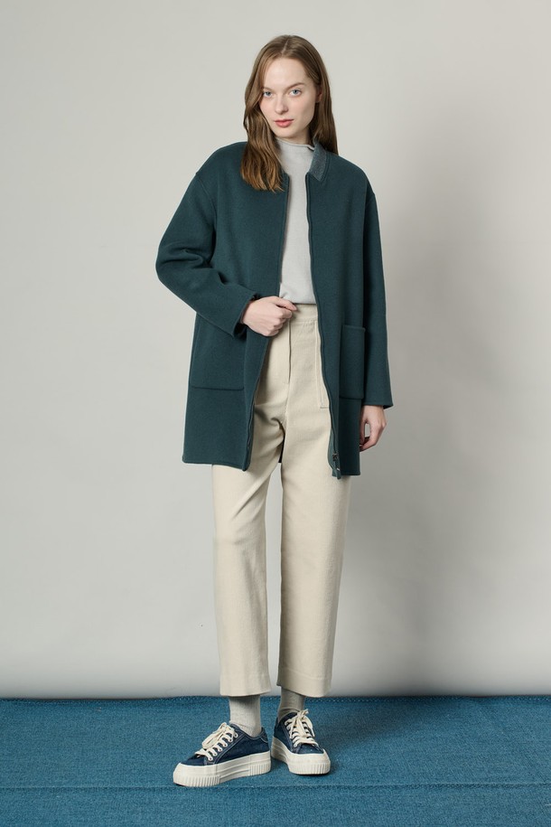 ALL&SUNDRY - 코트 - [25SS] 집업 핸드메이드 코트 - DARK GREEN A5S1J10543