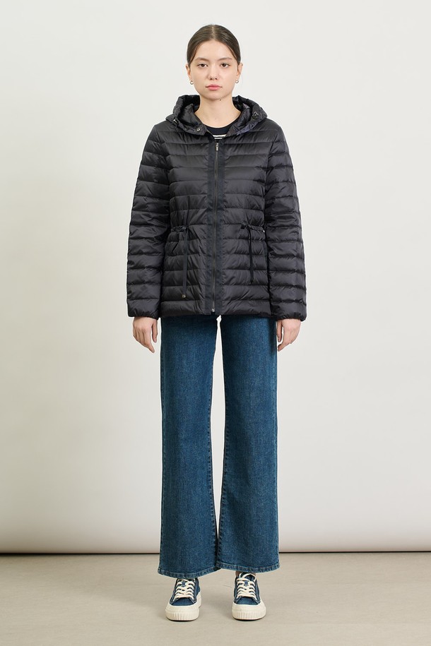 BCBG - 패딩 - [25SP] 스트링 후드 다운 - DARK NAVY B5S1F80156