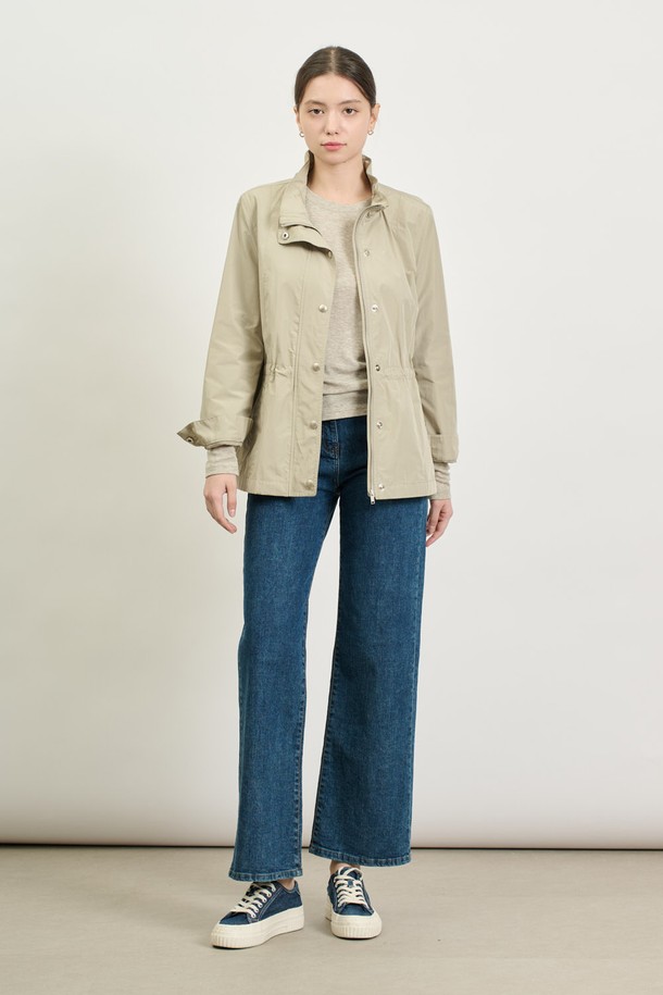 BCBG - 점퍼 - [25SP] 프릴넥 점퍼 - LIGHT KHAKI B5S2R12581