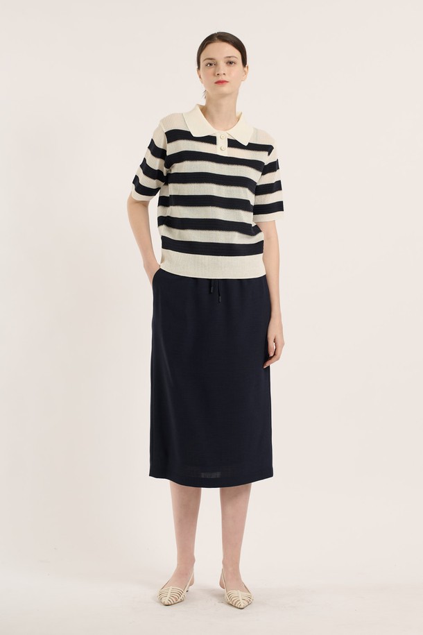 BCBG - 스웨터 - [25SM] 티에리 단가라 풀오버 - DARK NAVY B5B4K48256
