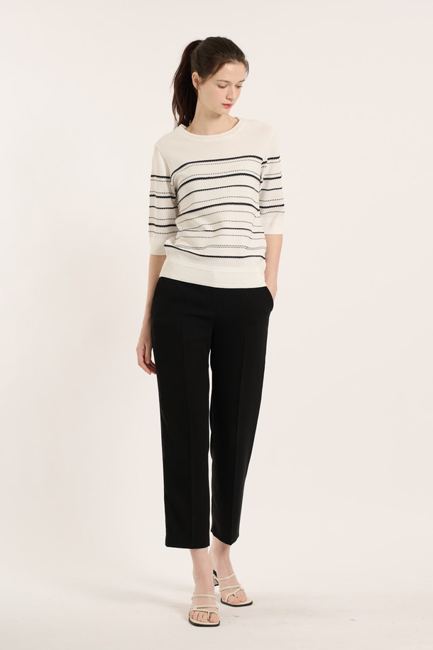 BCBG - 스웨터 - [25SM] 올솔트 단가라 풀오버 - IVORY B5B4K48113