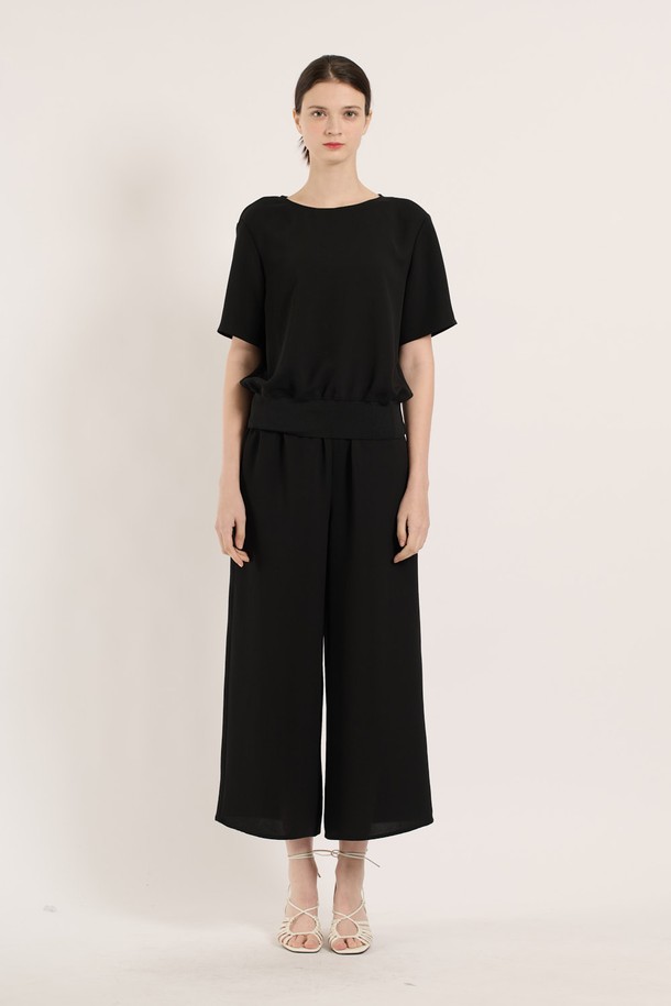 BCBG - 블라우스 - [25SM] 니트배색 t블라우스 - BLACK B5B4B48699