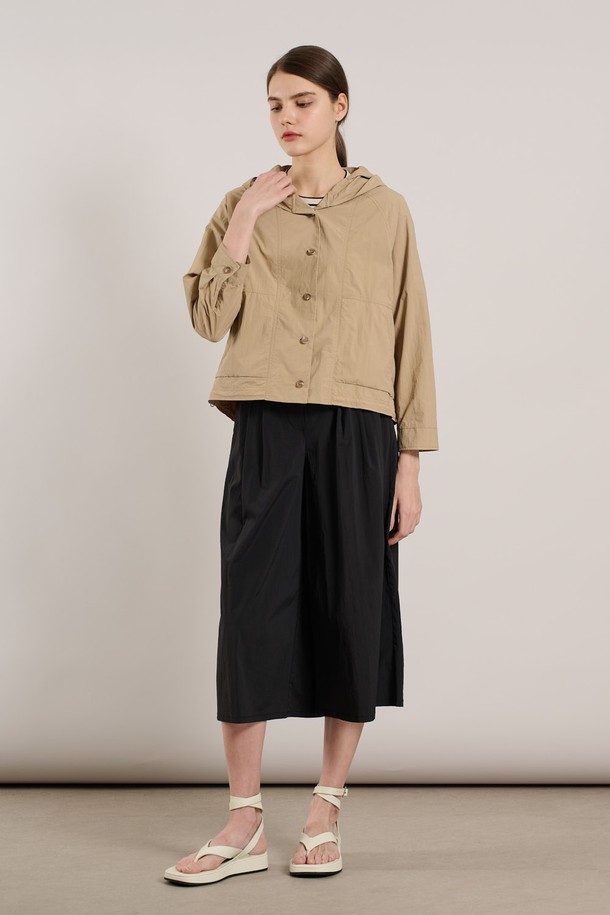 ALL&SUNDRY - 점퍼 - [25SU] 홑겹 크롭 후드 점퍼  - M BEIGE A5M3R17372