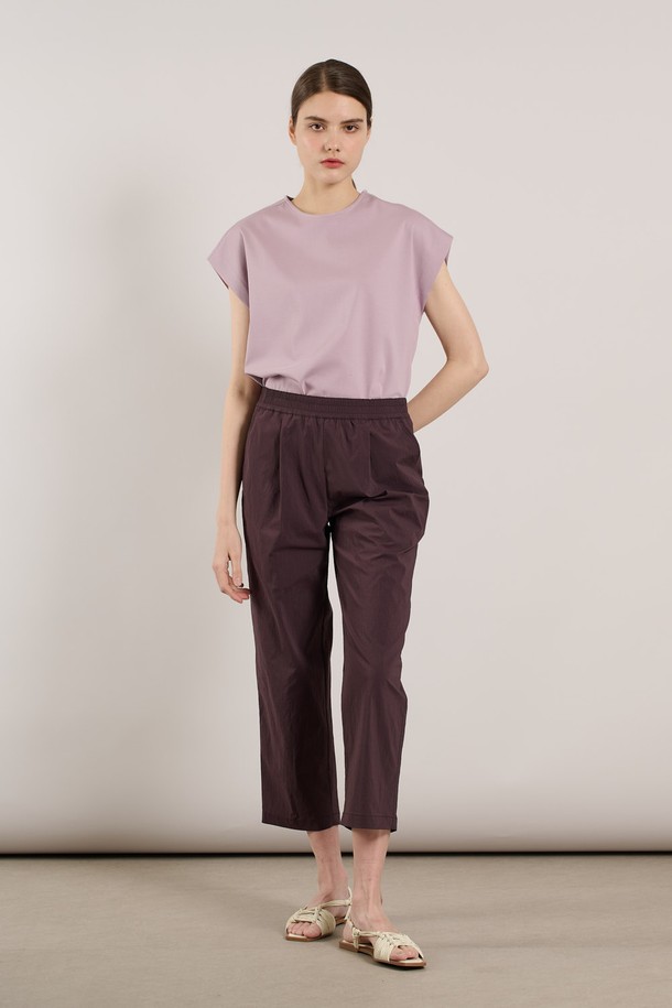 ALL&SUNDRY - 롱/미디팬츠 - [25SU] 밴딩 베기팬츠 - DARK PURPLE A5M3P37664