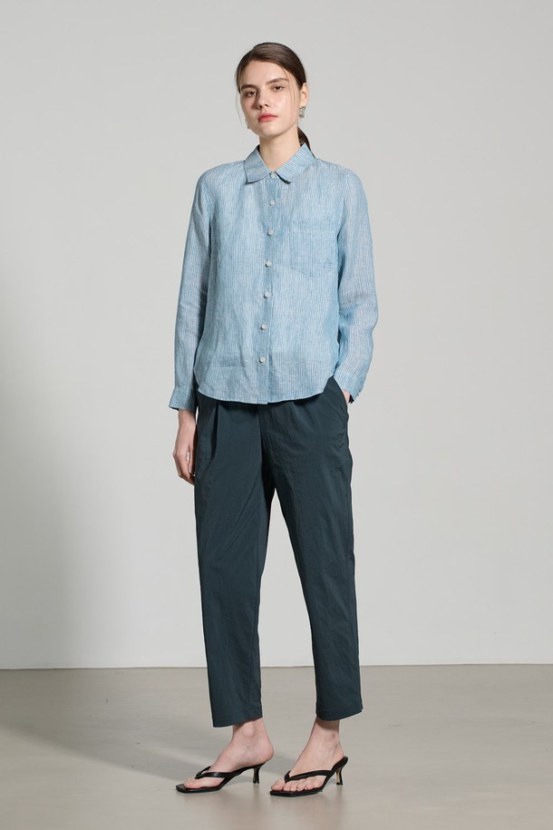 ALL&SUNDRY - 셔츠 - [25SU] 스트라이프 린넨 셔츠 - LIGHT BLUE A5M3B40451
