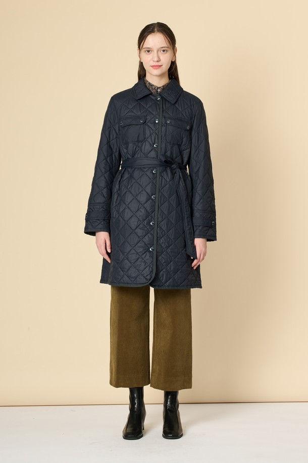 BCBG - 점퍼 - [24WT]벨티드 퀼팅 점퍼 - DARK NAVY B4W9R13556