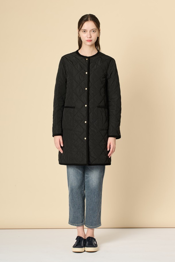 BCBG - 점퍼 - [24WT]라운드 퀼팅 점퍼 - BLACK B4W9R13199