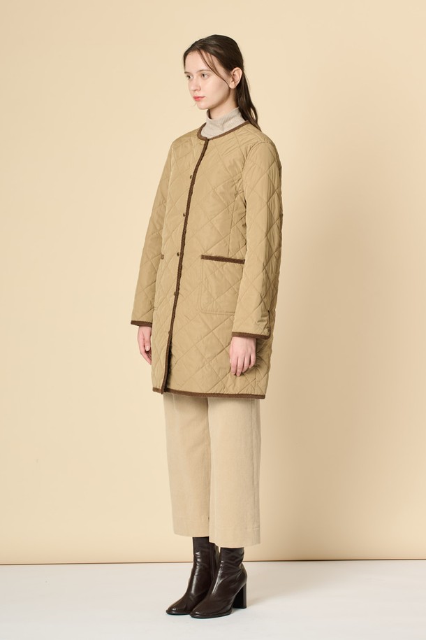 BCBG - 점퍼 - [24WT]라운드 퀼팅 점퍼 - DARK BEIGE B4W9R13173