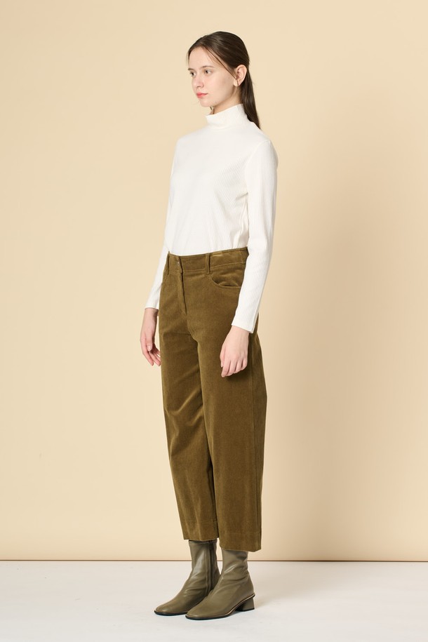 BCBG - 롱/미디팬츠 - [24WT]코듀로이 팬츠 - OLIVE B4W9P30244