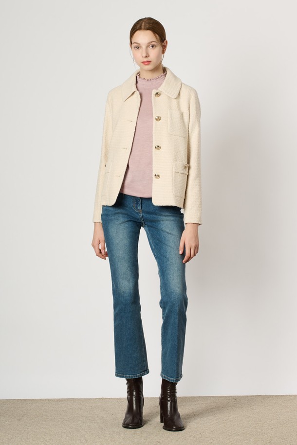 BCBG - 자켓 - [24WT] 소프트 트위드 자켓 - LIGHT BEIGE B4W9J11371