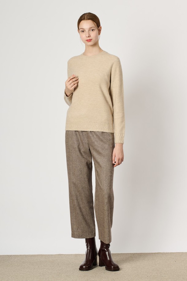 BCBG - 스웨터 - [24WT] 시퀸 라운드 니트 풀오버 - M BEIGE B4W9K40172