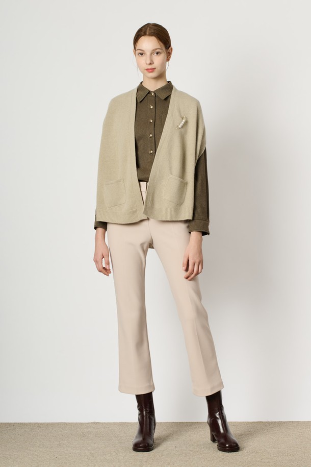 BCBG - 베스트 - [24WT] 캐시 블랜드 니트 베스트 - LIGHT KHAKI B4W9K50381