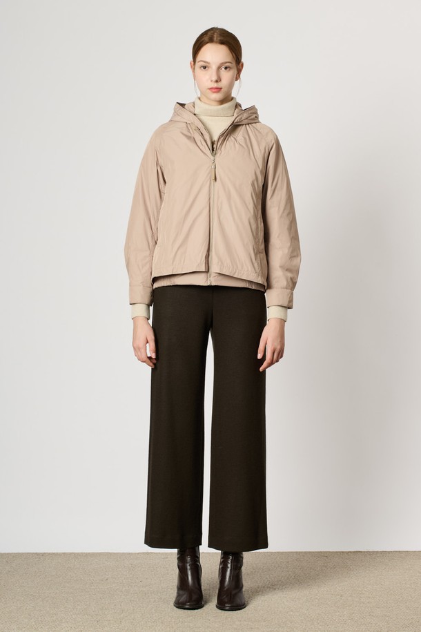 BCBG - 패딩 - [24WT] 후드 집업 더블 점퍼 - M BEIGE B4W9R15072