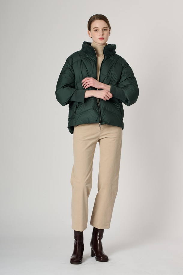 BCBG - 패딩 - [24WT] 양모블록 덕다운 - DARK GREEN B5S1G87543