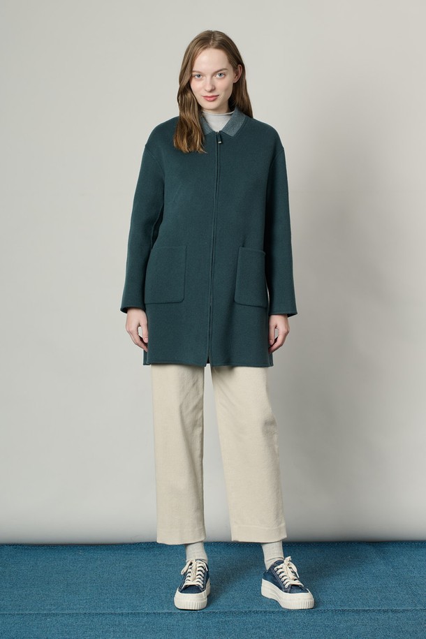 ALL&SUNDRY - 코트 - [25SS] 집업 핸드메이드 코트 - DARK GREEN A5S1J10543