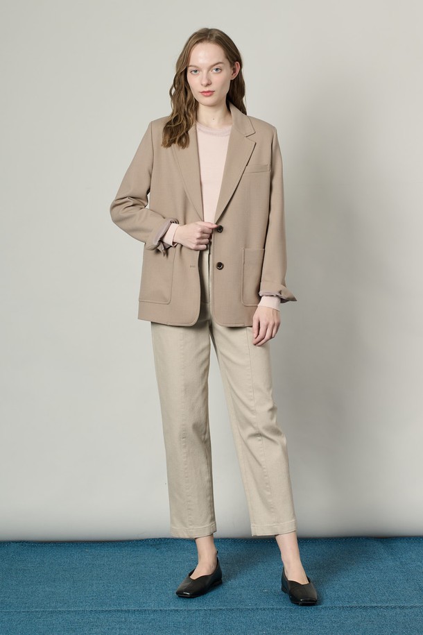 ALL&SUNDRY - 자켓 - [25SS] 싱글 브레스티드 블레이저 - M BEIGE A5S1J10772