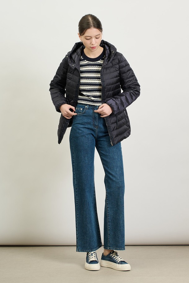 BCBG - 패딩 - [25SP] 스트링 후드 다운 - DARK NAVY B5S1F80156