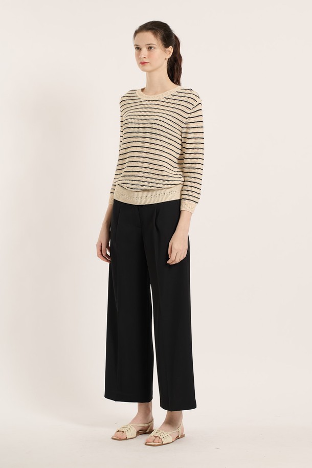 BCBG - 스웨터 - [25SM] 릴리 스트라이프 풀오버 - NAVY B5B3K40755