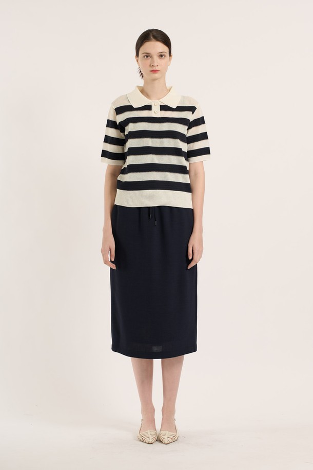 BCBG - 스웨터 - [25SM] 티에리 단가라 풀오버 - DARK NAVY B5B4K48256