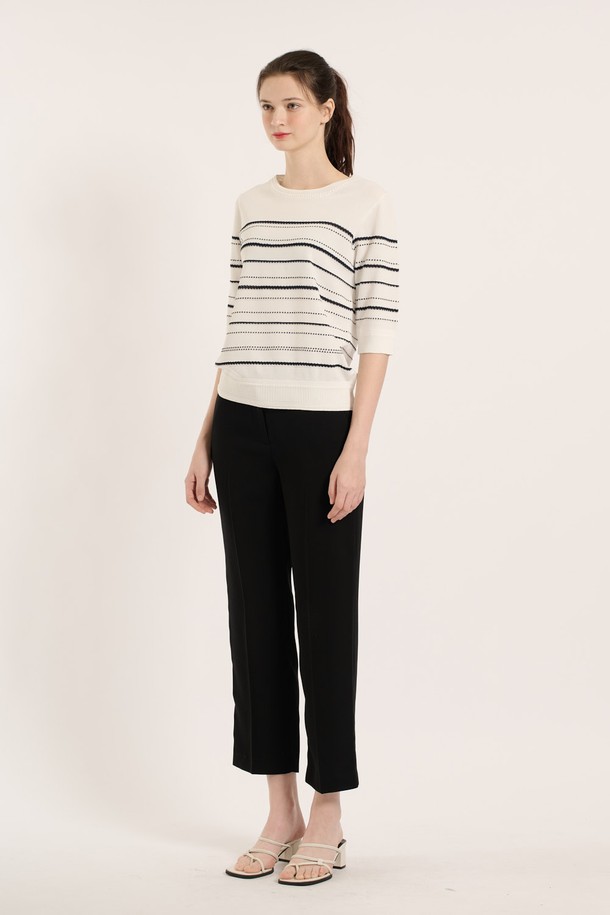 BCBG - 스웨터 - [25SM] 올솔트 단가라 풀오버 - IVORY B5B4K48113
