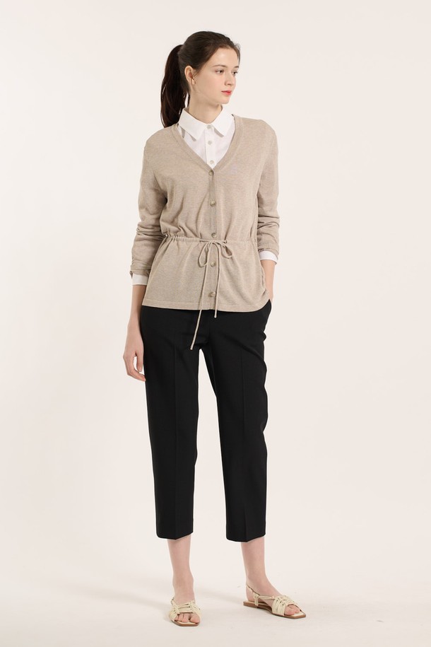 BCBG - 가디건 - [25SM] 웨이스트 스트링 가디건 - M BEIGE B5B4K11472