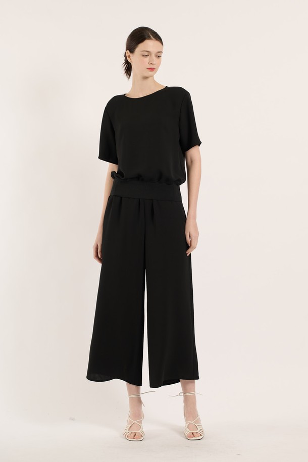 BCBG - 블라우스 - [25SM] 니트배색 t블라우스 - BLACK B5B4B48699