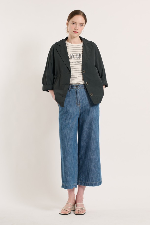 BCBG - 자켓 - [25SU] 더블카라 베이직 자켓 - BLACK NAVY B5M3G17059