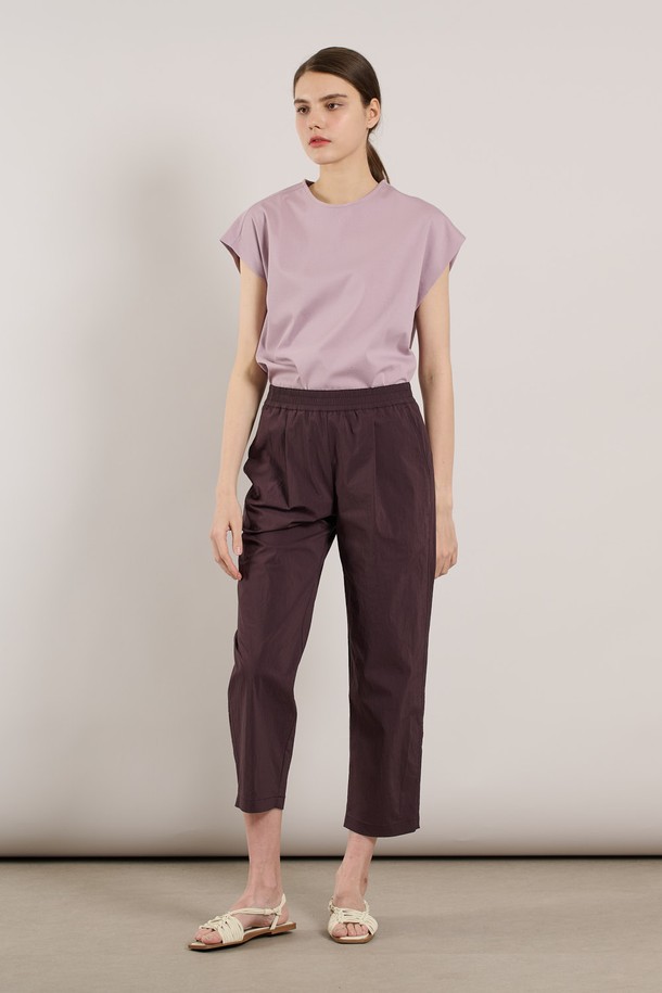 ALL&SUNDRY - 롱/미디팬츠 - [25SU] 밴딩 베기팬츠 - DARK PURPLE A5M3P37664