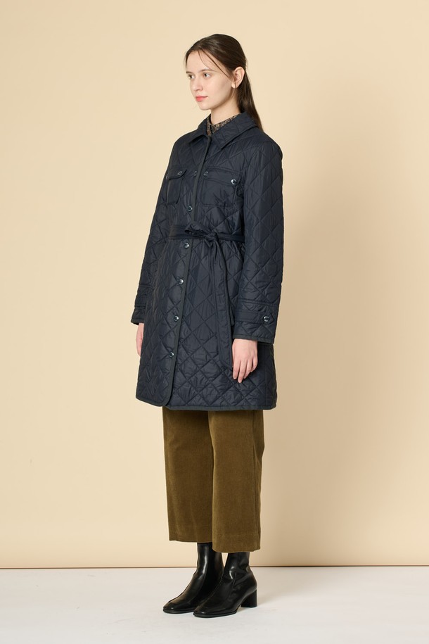 BCBG - 점퍼 - [24WT]벨티드 퀼팅 점퍼 - DARK NAVY B4W9R13556