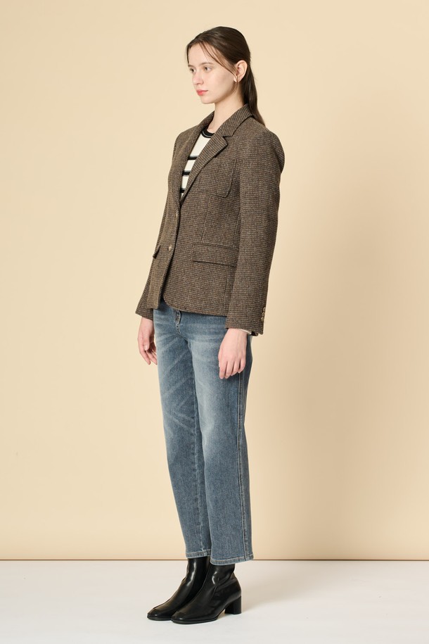 BCBG - 자켓 - [24WT]울 블랜드 싱글 자켓 - M BROWN B4W9J10979