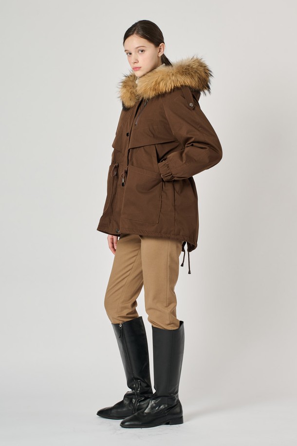 BCBG - 점퍼 - [24WT]라쿤래빗야상 점퍼 -  BROWN B4W9G87574