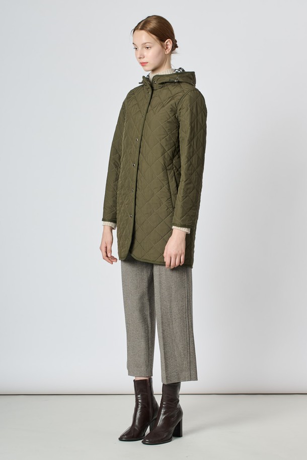 BCBG - 점퍼 - [24WT] 후드 퀼팅 점퍼 - KHAKI B4W9R17045