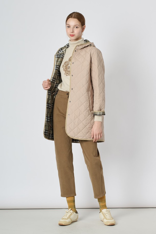 BCBG - 점퍼 - [24WT] 후드 퀼팅 점퍼 - M BEIGE B4W9R17072