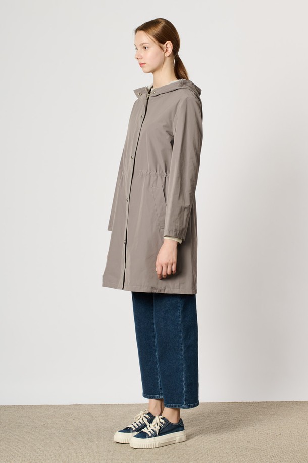 BCBG - 점퍼 - [24FA] 후드 스트링 점퍼 - DARK GRAY B4F8R15017