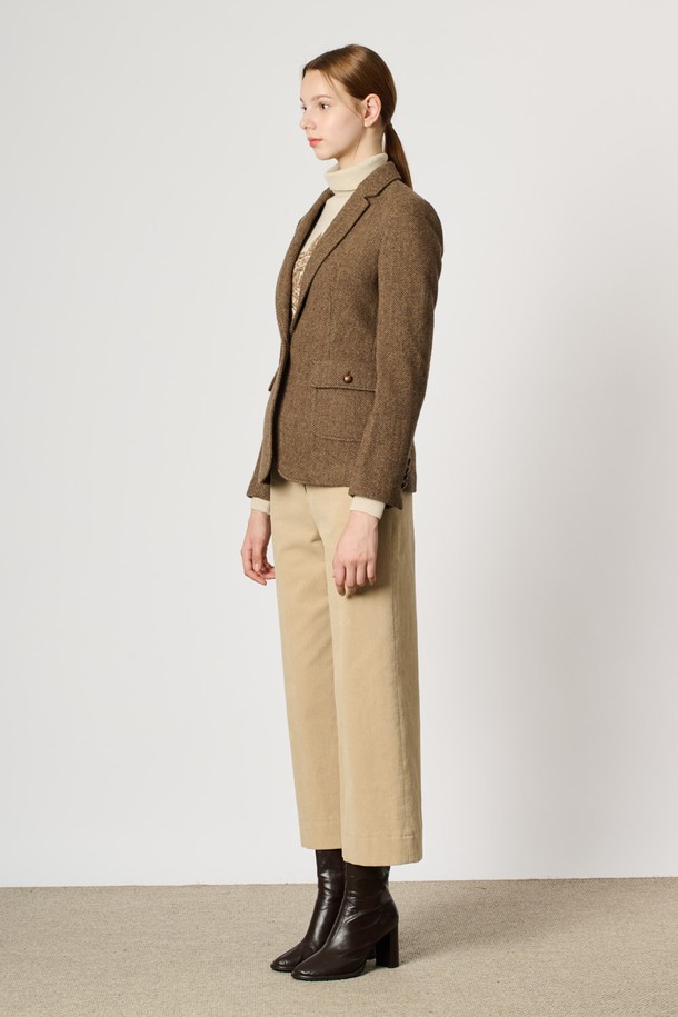 BCBG - 자켓 - [24WT] 클래식 헤링본 자켓 - M BEIGE B4W9J10372