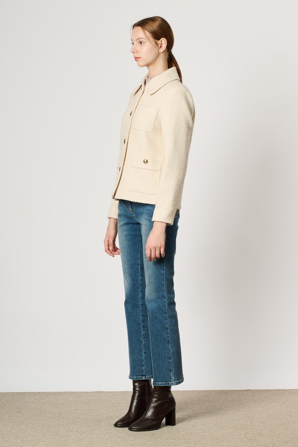 BCBG - 자켓 - [24WT] 소프트 트위드 자켓 - LIGHT BEIGE B4W9J11371