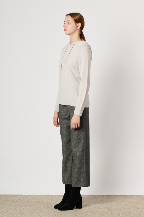 BCBG - 스웨터 - [24WT] 울 캐시 블랜딩 후드 니트 탑 - LIGHT GRAY B4W9K40215