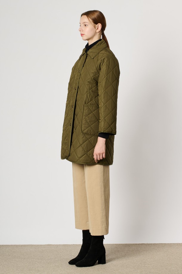 BCBG - 패딩 - [24WT] 퀼티드 패딩 점퍼 - KHAKI B4W9R12545