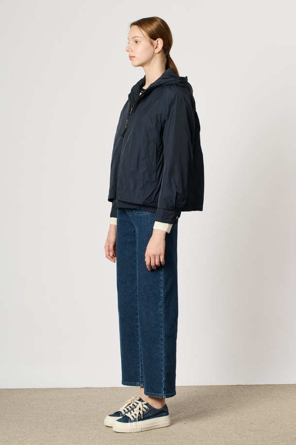 BCBG - 패딩 - [24WT] 후드 집업 더블 점퍼 - NAVY B4W9R15055