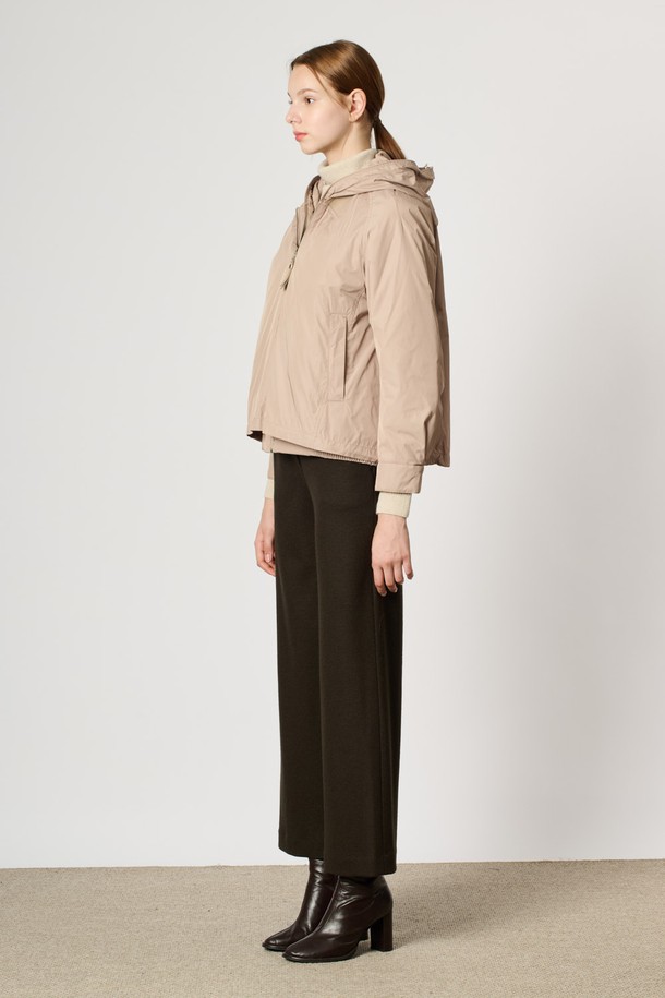 BCBG - 패딩 - [24WT] 후드 집업 더블 점퍼 - M BEIGE B4W9R15072