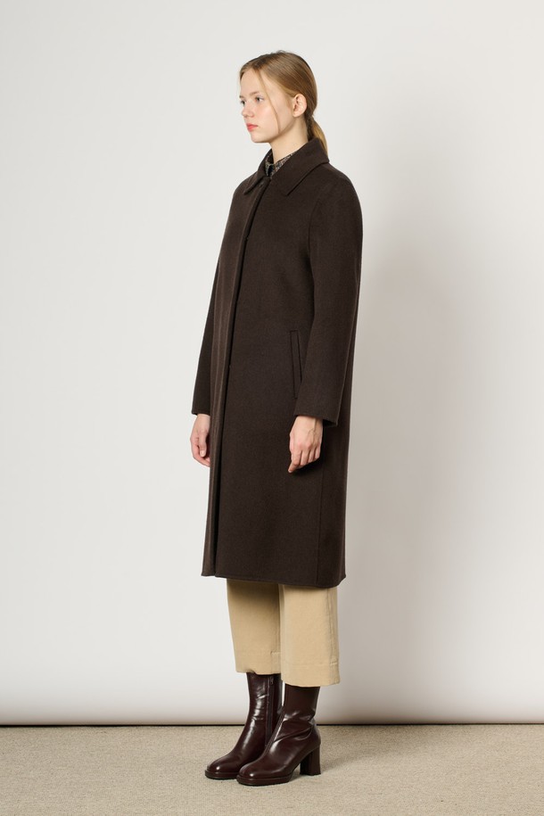 BCBG - 코트 - [24WT] 캐시미어 코트 - DARK BROWN B4WAH82075