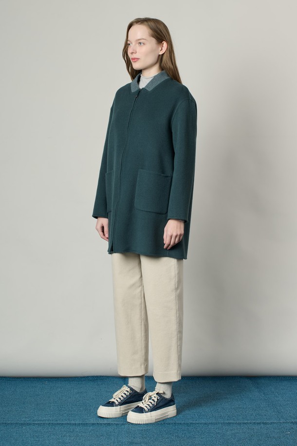 ALL&SUNDRY - 코트 - [25SS] 집업 핸드메이드 코트 - DARK GREEN A5S1J10543