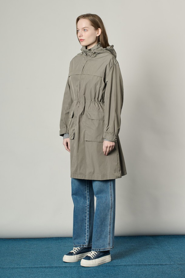 ALL&SUNDRY - 점퍼 - [25SS] 드로우스트링 후드 점퍼 - LIGHT KHAKI A5S2N72181